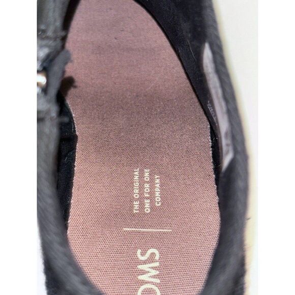 TOMS Black Loren Suede Wool Blend Stacked Heel Ankle Bootie Womens 8.5 - Picture 8 of 12